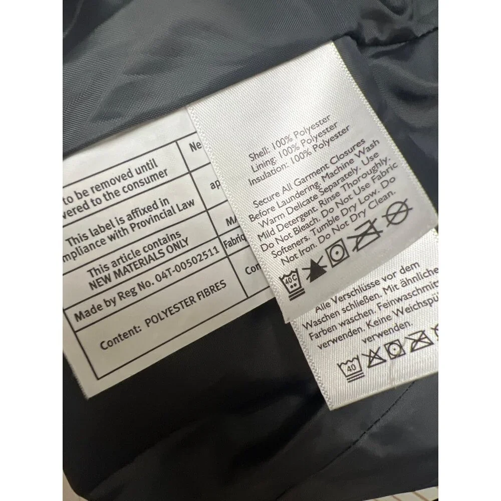 Eddie Bauer Black Quilted Insulated Chore Coat